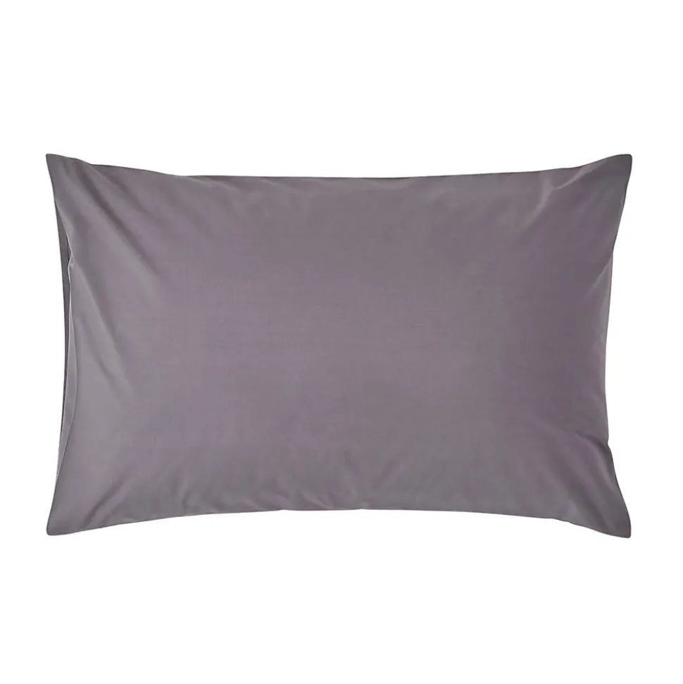 Taie d'oreiller gris foncé 100% coton égyptien 200 fils, 50x75 cm - HOMESCAPES