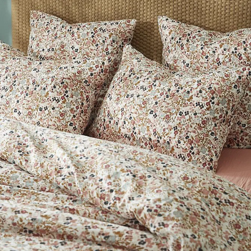 Taie d'oreiller imprimée "Capucine" 60 x 60 cm & 50 x 70 cm "Gaze de Coton" - Capucine Pampa - 60 x 60 cm