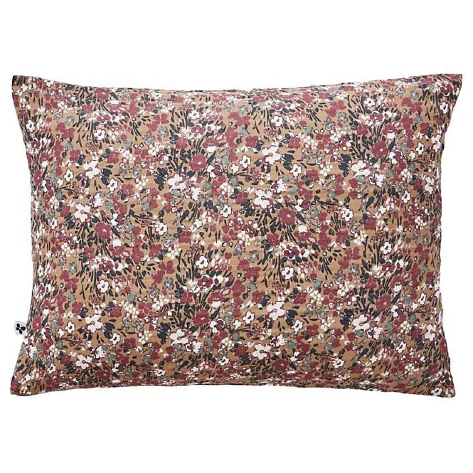 Taie d'oreiller imprimée "Capucine" 60 x 60 cm & 50 x 70 cm "Gaze de Coton" - Capucine Camel - 50 x 70 cm