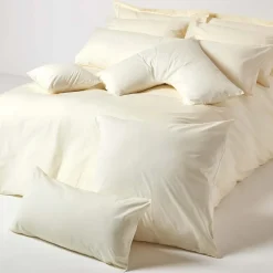 Taie d'oreiller ivoire 100% coton égyptien 200 fils, 50x75 cm - HOMESCAPES