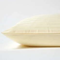 Taie d'oreiller jaune pastel satin rayé en coton égyptien 330 fils, 40x80 cm - HOMESCAPES