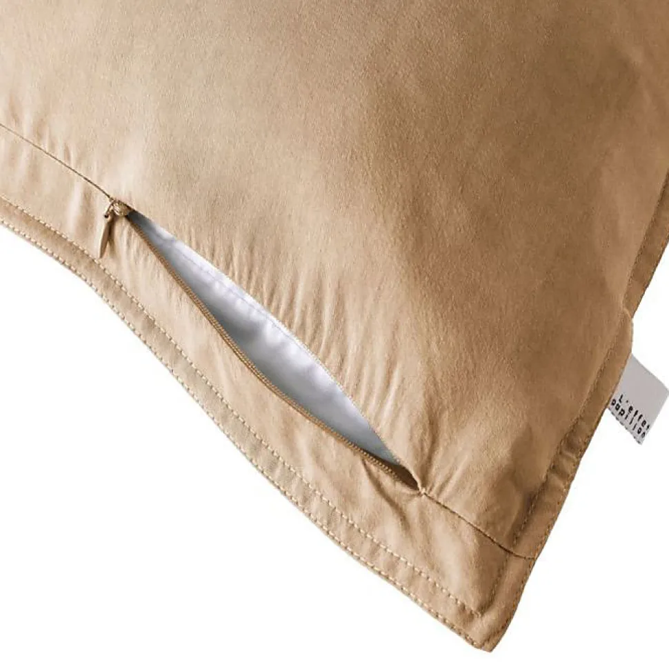 Taie d'oreiller "Lysandre" toutes dimensions "Lyocel" L'effet Papillon - Lysandre Camel - Taie d'oreiller 63 x 63 cm