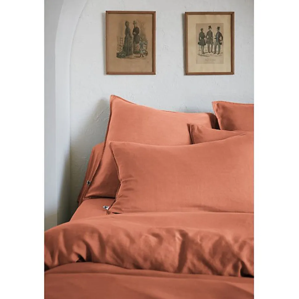 Taie d'oreiller "Lysandre" toutes dimensions "Lyocel" L'effet Papillon - Lysandre Terracotta - Taie d'oreiller 50 x 70 cm