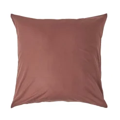 Taie d'oreiller marron chocolat 100% coton égyptien 200 fils, 60x60 cm - HOMESCAPES