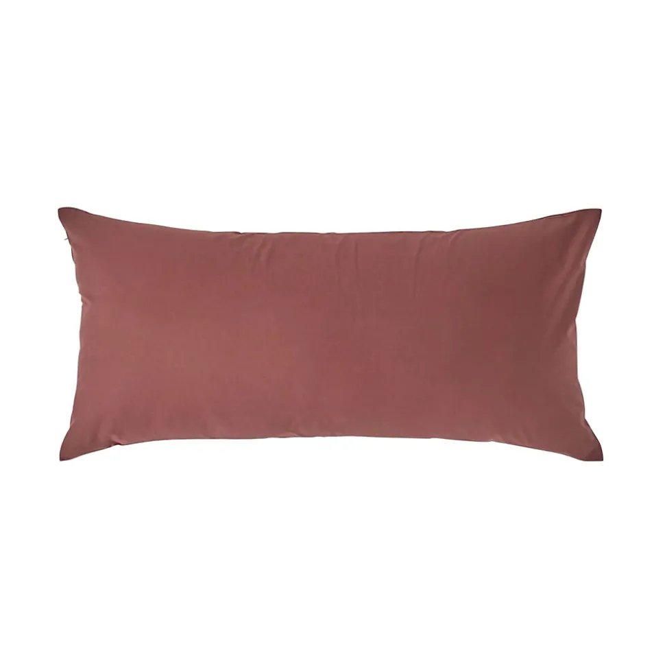 Taie d'oreiller marron chocolat 100% coton égyptien 200 fils, 40x80 cm - HOMESCAPES