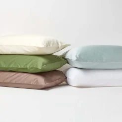 Taie d'oreiller marron en coton égyptien bio 400 fils, 50x75 cm - HOMESCAPES