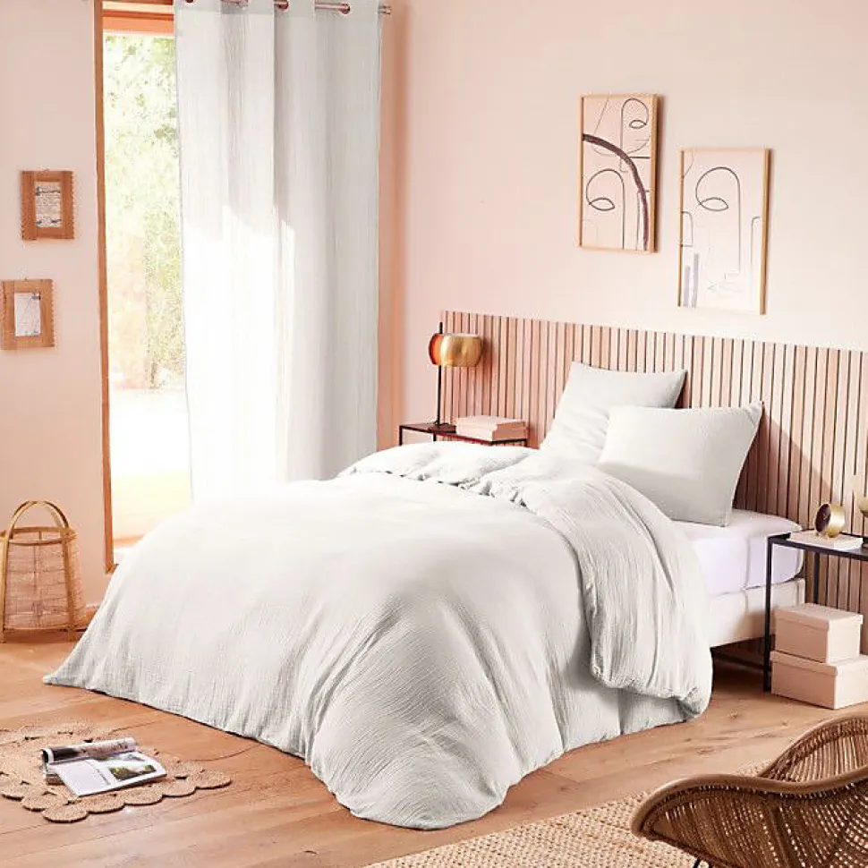 Taie d'oreiller "Noah" 50 x 70 cm "Gaze de Coton" - Noah Neige