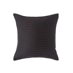 Taie d'oreiller noir satin rayé en coton égyptien 330 fils, 40x40 cm - HOMESCAPES