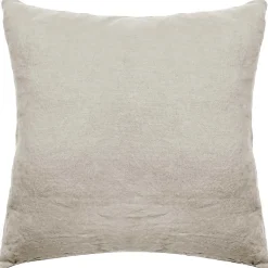 Taie d'oreiller PALACE pur coton lavé 65x65 cm uni beige lin