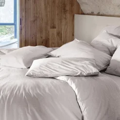 Taie d'oreiller PALACE pur coton lavé 50x70 cm uni beige naturel