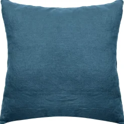 Taie d'oreiller PALACE pur coton lavé 65x65 cm uni bleu marine