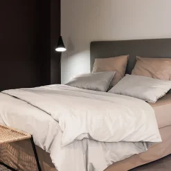 Taie d'oreiller PALACE pur coton lavé 65x65 cm uni beige naturel