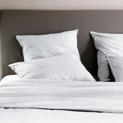 Taie d'oreiller PALACE pur coton lavé 50x70 cm uni blanc neige