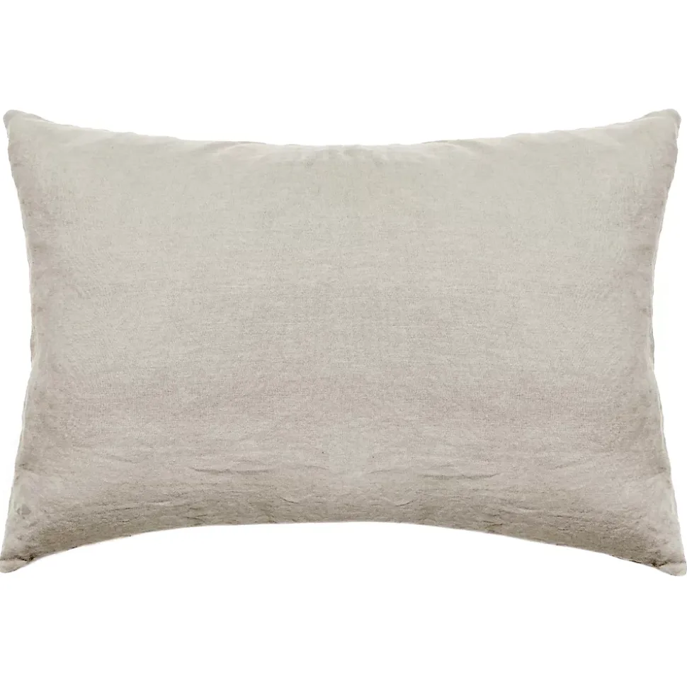Taie d'oreiller PALACE pur coton lavé 50x70 cm uni beige lin