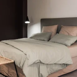 Taie d'oreiller PALACE pur coton lavé 50x70 cm uni beige lin