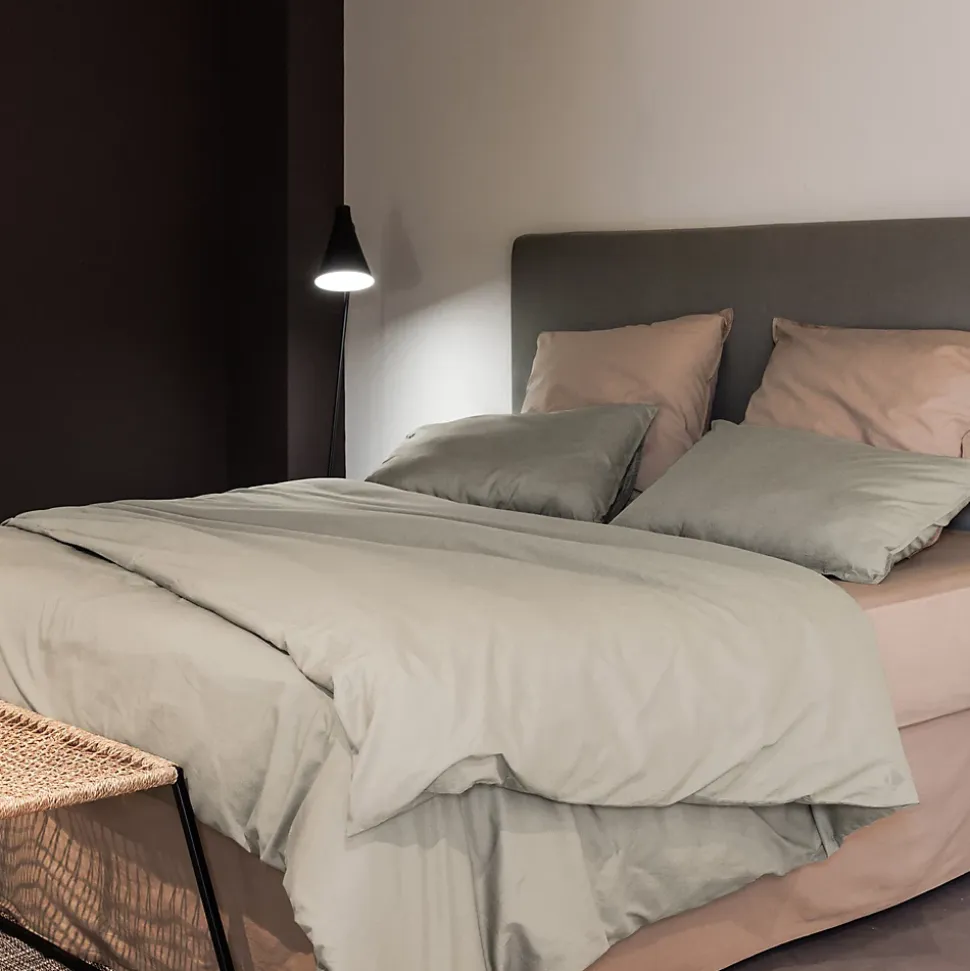 Taie d'oreiller PALACE pur coton lavé 50x70 cm uni beige lin