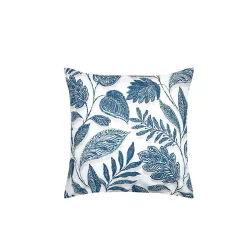 Taie d'39oreiller percale de coton motif feuillage 63x63cm