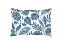 Taie d'39oreiller percale de coton motif feuillage 50x70cm