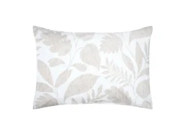 Taie d'39oreiller percale de coton motif feuillage 50x70cm