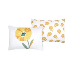 Taie d'39oreiller percale de coton motif floral 50x70cm