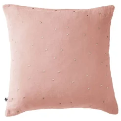 Taie d'oreiller Pois Doré Déco "Gaïa Chic" 60 x 60 cm & 50 x 70 cm "Gaze de Coton" - Gaïa Chic Rose Pêche - 60 x 60 cm