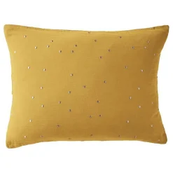 Taie d'oreiller Pois Doré Déco "Gaïa Chic" 60 x 60 cm & 50 x 70 cm "Gaze de Coton" - Gaïa Chic Safran - 50 x 70 cm