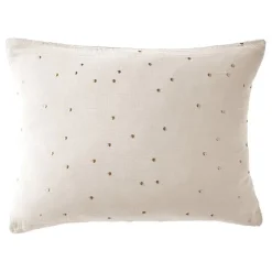 Taie d'oreiller Pois Doré Déco "Gaïa Chic" 60 x 60 cm & 50 x 70 cm "Gaze de Coton" - Gaïa Chic Pampa - 50 x 70 cm