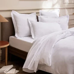 Taie d'oreiller "Prestige" 100% Satin de coton Peigné avec fines rayures / 120 fils /cm² Coton Pur - - Taie d'oreiller 65 x 65 cm