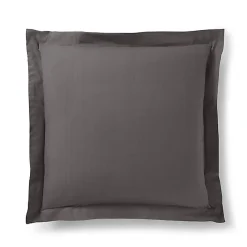 Taie d'oreiller "Prémium" toutes dimensions - Prémium Ardoise - 63 x 63 cm volant plat piqué