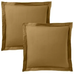 Taie d'oreiller "Prémium" toutes dimensions - Prémium Caramel - 63 x 63 cm volant plat piqué