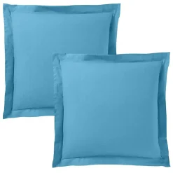 Taie d'oreiller "Prémium" toutes dimensions - Prémium Cyan - 63 x 63 cm volant plat piqué