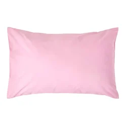 Taie d'oreiller rose 100% coton égyptien 200 fils, 50x75 cm - HOMESCAPES