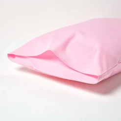 Taie d'oreiller rose 100% coton égyptien 200 fils, 50x75 cm - HOMESCAPES