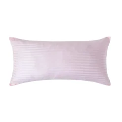 Taie d'oreiller rose satin rayé en coton égyptien 330 fils, 40x80 cm - HOMESCAPES