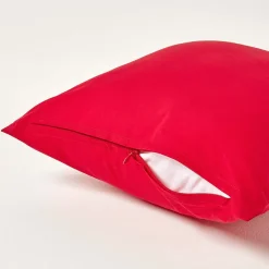 Taie d'oreiller rouge 100% coton égyptien 200 fils, 40x40 cm - HOMESCAPES