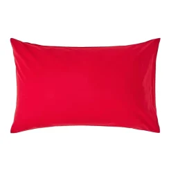Taie d'oreiller rouge 100% coton égyptien 200 fils, 50x75 cm - HOMESCAPES