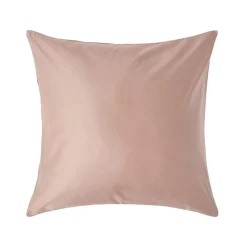 Taie d'oreiller taupe en satin de coton égyptien 1000 fils, 60x60 cm - HOMESCAPES