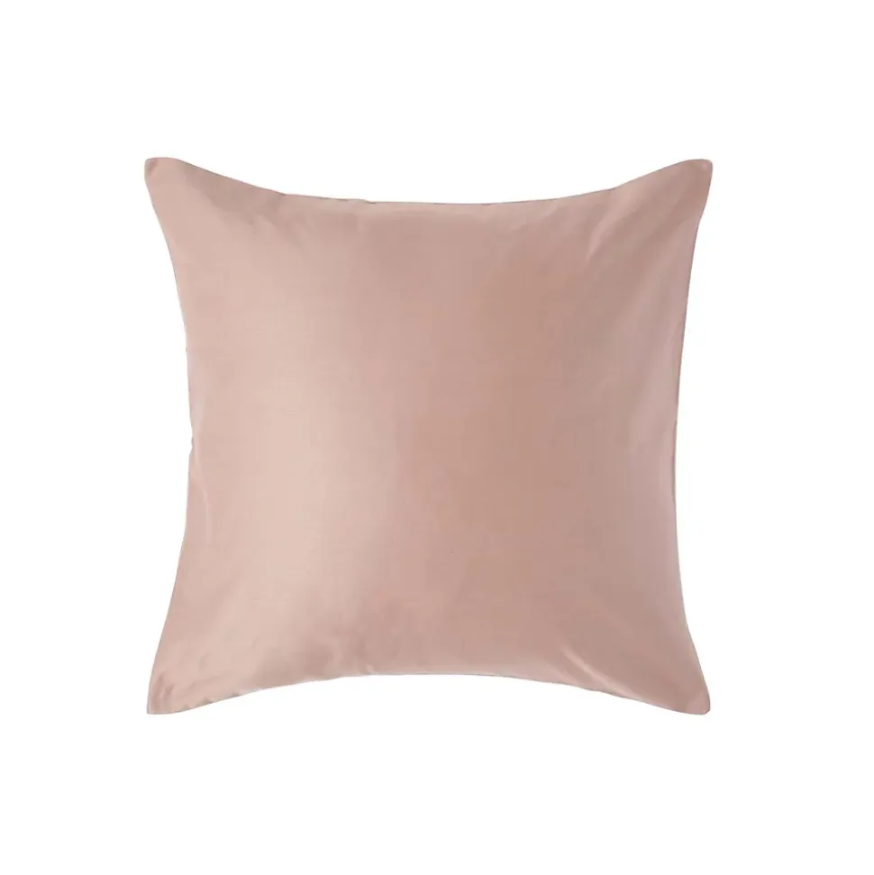 Taie d'oreiller taupe en satin de coton égyptien 1000 fils, 40x40 cm - HOMESCAPES