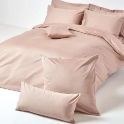 Taie d'oreiller taupe en satin de coton égyptien 1000 fils, 40x80 cm - HOMESCAPES