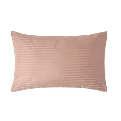 Taie d'oreiller taupe satin rayé en coton égyptien 330 fils, 50x75 cm - HOMESCAPES