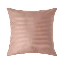 Taie d'oreiller taupe satin rayé en coton égyptien 330 fils, 80x80 cm - HOMESCAPES