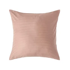 Taie d'oreiller taupe satin rayé en coton égyptien 330 fils, 60x60 cm - HOMESCAPES