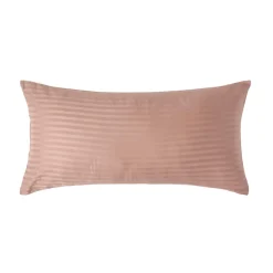 Taie d'oreiller taupe satin rayé en coton égyptien 330 fils, 40x80 cm - HOMESCAPES