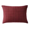 Taie d'oreiller Tissé-teint grands carreaux Déco "Gaïa Match" 60 x 60 cm & 50 x 70 cm "Gaze de Coton" - Gaïa Match Lie de vin - 50