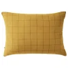 Taie d'oreiller Tissé-teint grands carreaux Déco "Gaïa Match" 60 x 60 cm & 50 x 70 cm "Gaze de Coton" - Gaïa Match Safran - 50 x 7