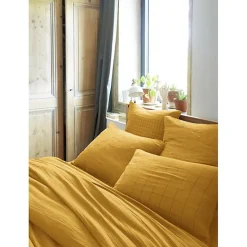 Taie d'oreiller Tissé-teint grands carreaux Déco 