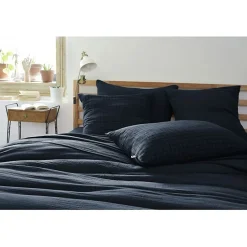 Taie d'oreiller Tissé-teint petits carreaux Déco "Gaïa Mix" 60 x 60 cm & 50 x 70 cm "Gaze de Coton" - Gaïa Mix Minuit - 50 x 70 cm