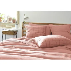 Taie d'oreiller Tissé-teint grands carreaux Déco 