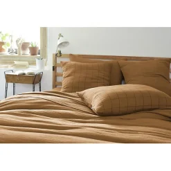 Taie d'oreiller Tissé-teint grands carreaux Déco 