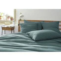 Taie d'oreiller Tissé-teint petits carreaux Déco 